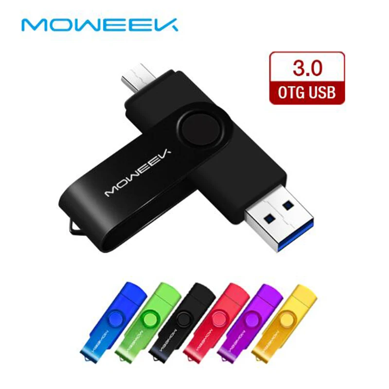 Moweek USB 3,0 OTG USB флэш-накопитель для Android смартфон 8 Гб оперативной памяти, 16 Гб встроенной памяти, 32 ГБ, 64 ГБ, 128 ГБ флэш-накопитель высокой скорости cle USB флеш-накопитель