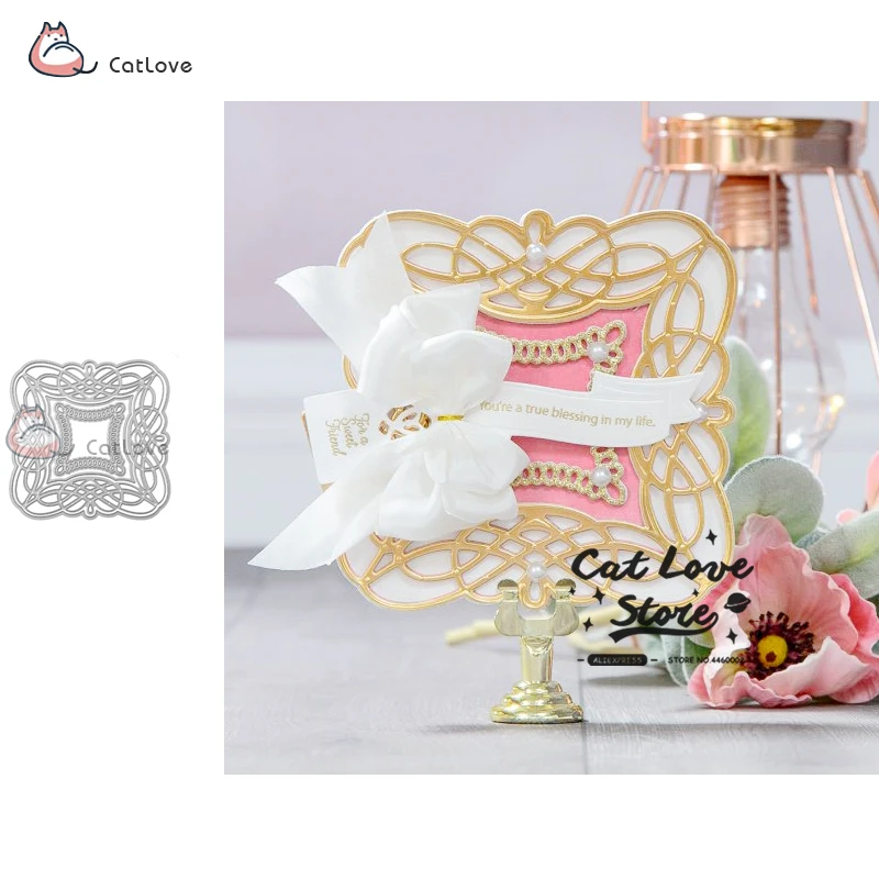 

Lace Background Metal Cutting Dies Stencils For DIY Scrapbooking Paper Card Decorative Craft Dies Embossing Die Cuts New 2019