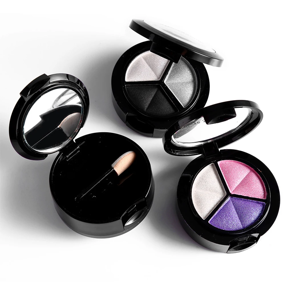 

3 Colors Women Girls Eye Shadow Palette Smokey Matte Waterproof Glitter Eyeshadow Makeup Cosmetics Tools