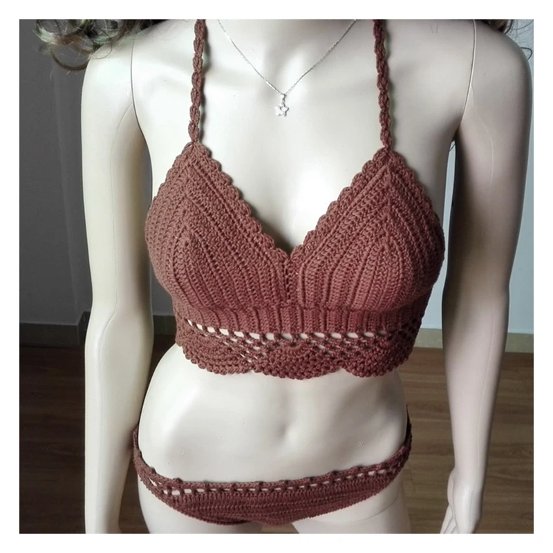 Женский раздельный купальник с вязаным крючком|crochet crafts|crochet swimwearcrochet swimwear bikini |