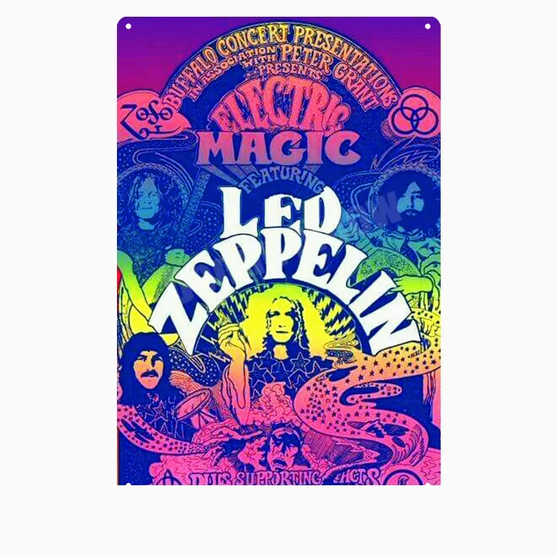 Led Zeppelin винтажная металлическая жестяная вывеска для паба бара кафе декоративная тарелка рок-группа железная наклейка музыкальная настенная живопись Домашний декор N281 - Цвет: L