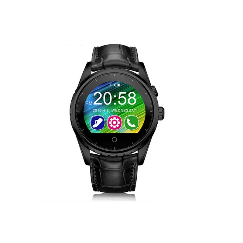 

2016 Newest Stainless Steel leather Bluetooth Smart Watch MTK 2502 Heart Rate Monitor Wristwatch Remote Camera For IOS Android