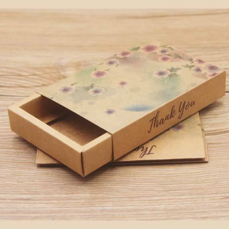 

2019 new diy Kraft gifts display box paper Dreamcatcher/Marbel necklace/earring set display box Thank you candy/wedding box