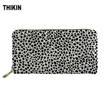 

THIKIN Long Luxury Women Leopard Wallet Pu Leather Zipper Wallet Female Pretty Purse Clutch Money Women Wallet Coin Purse