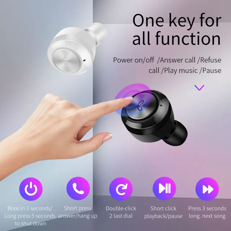 TWS Bluetooth 5 0 Earphone For Xiaomi Redmi k20 pro mi 9 Oneplus 7 pro HiFi Wireless Bluetooth Headset For Huawei iPhone X XS 7