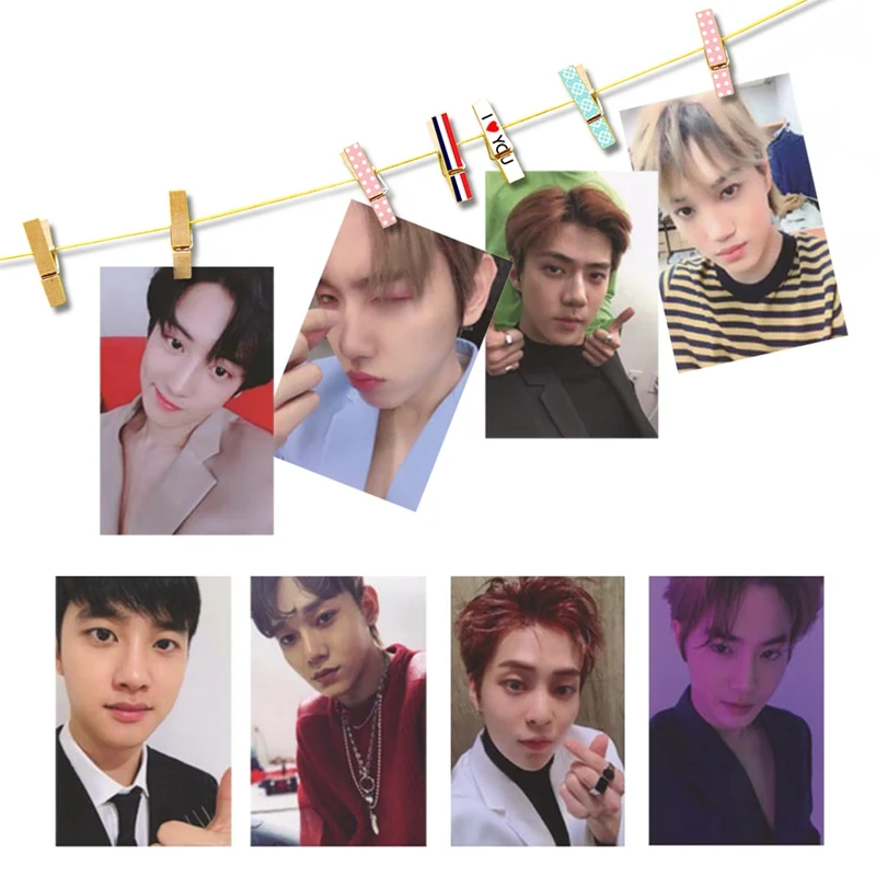 

8Pcs/Set KPOP EXO Album Self Made Paper Card Photo Card Poster HD Photocard Fans Gift Collection