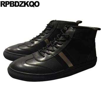 

casual lace up 2019 european street style high top italian men shoes brands skate trainers black runway winter hip hop sneakers