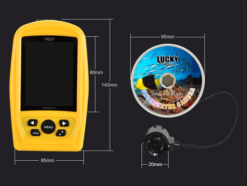 LUCKY Fish Finder FF3308-8 Underwater Camera CMD Sensor 3.5 inch TFT 20M Cable Fishing Finder (10)