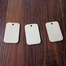 50 шт. прямоугольник деревянный брелок Закладка подарочные этикетки ручной работы DIY креативные ценовые этикетки деревянные висячие бирки с пеньковой веревкой 5,2x3,4 см