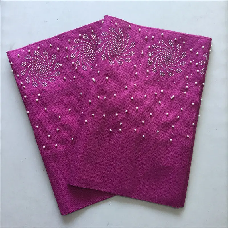 

New arrival Special design nice color Aso Oke with beads Headtie African gele Wrapper Scarf high quality