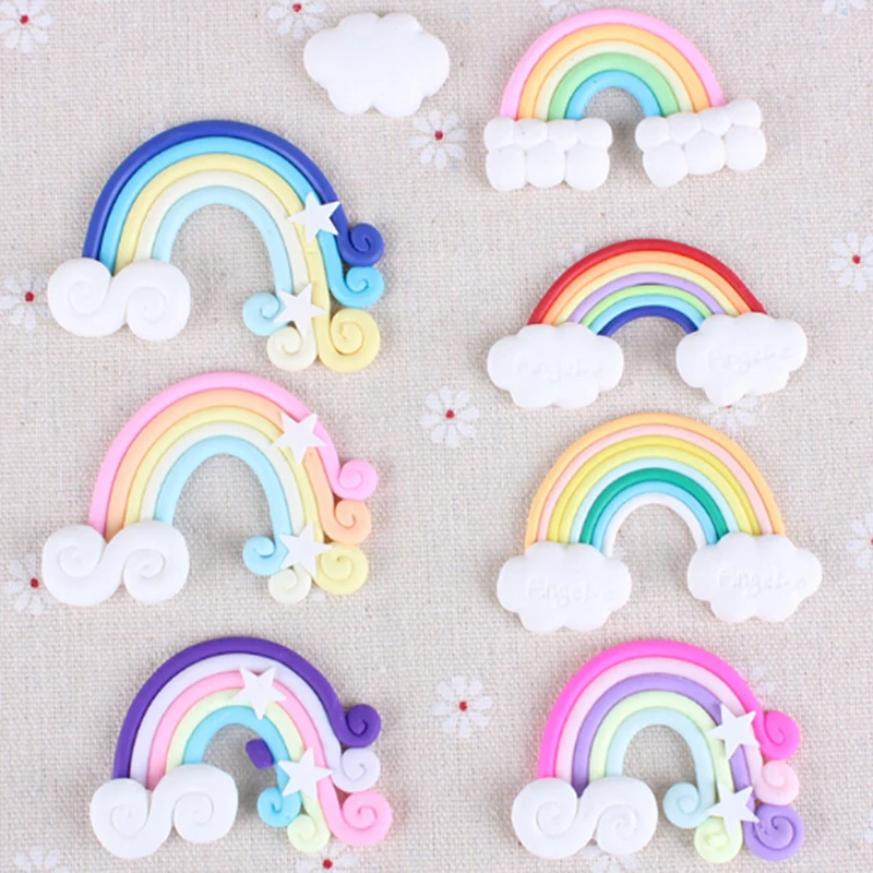 

9PCS/Pack Color Random Beautiful Rainbow Clouds Cupcake Cake Topper Cake Flags Dessert Baking Decoration For Wedding Birthday