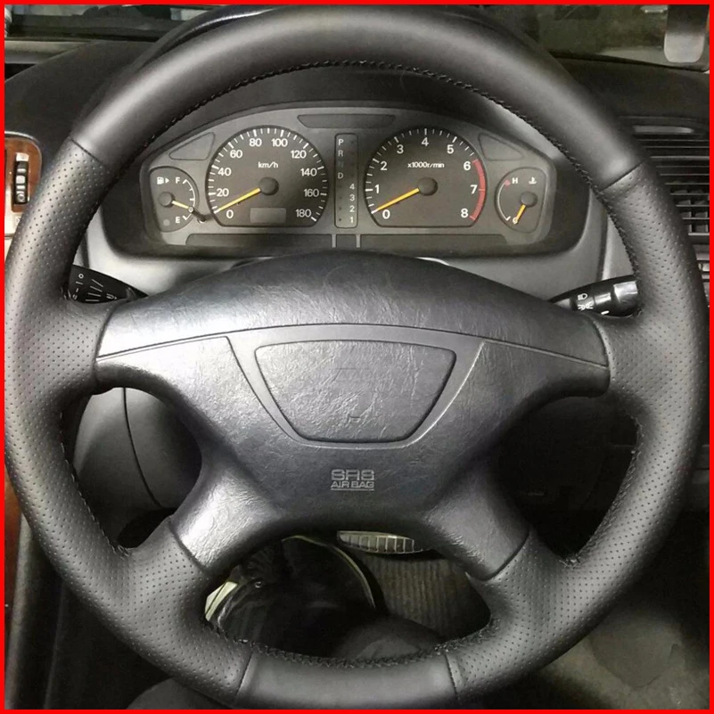 

Mewant for Mitsubishi Pajero Sport 2004 Montero Sport Black Micro Fiber Artificial Leather Car Steering Wheel Cover Accessories