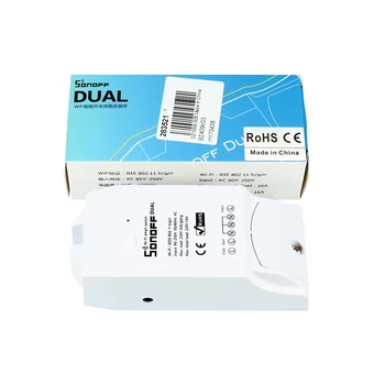 

Sonoff Dual Home Automation Wireless WiFi Smart Switch Smart Switch Module Remote Control 16A for Double Circuit