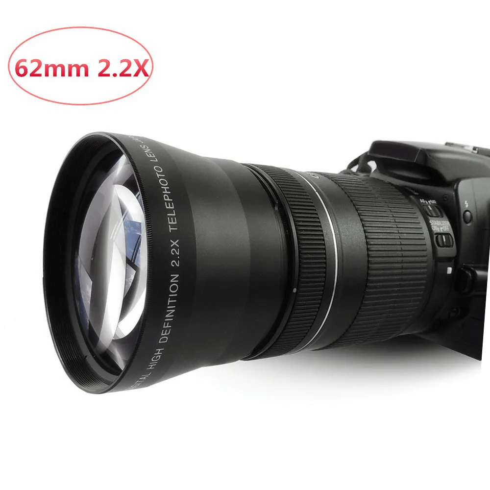 

Camera Telephoto Lens 2.2X 62mm High Speed Tele Lente lentes Close Up Altura for Canon Nikon Sony 18-200/18-250mm