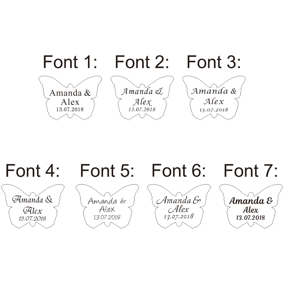 100 шт Персонализированные Свадебные Выгравированные Любовь бабочка стол центральный отверстие тег оформление бирок крестины детский душ Декор сувениры