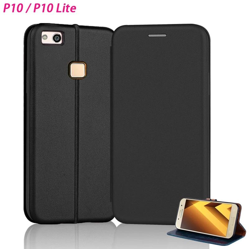 

KaiNuEn leather case For HuaWei P10 P 10 / P10Lite lite Flip phone coque luxury on cover back on wallet book Card Slot Magnetic