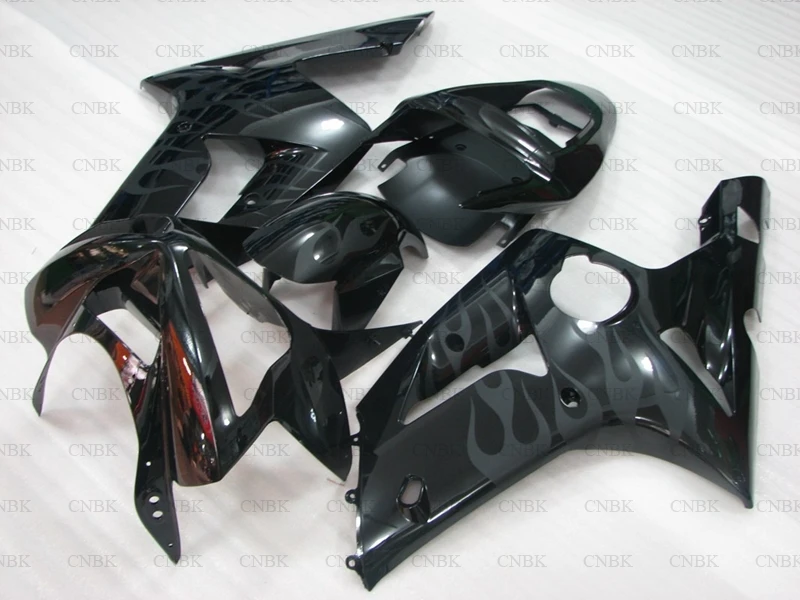 Обтекатели для 636 Zx-6r 2003 - 2004 Kawasaki Zx6r обтекатели с черным пламенем неокрашенные