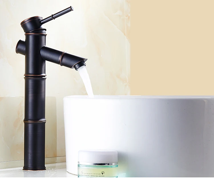 3 Styles Newly Euro Elegant Black Faucet Bamboo Style Faucet Bathroom