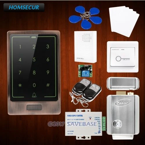 

HOMSECUR Waterproof Touch Keypad IC Access Control System+Electric Lock with keys