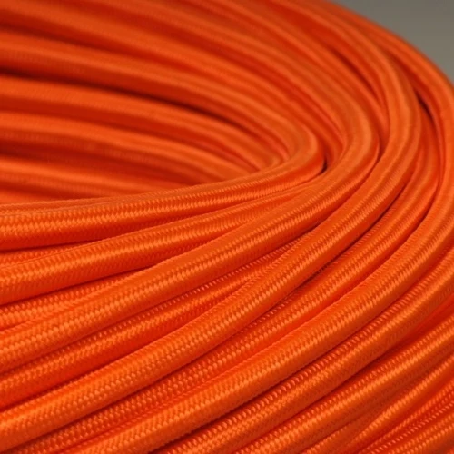 Цветные плетеные лампы в винтажном стиле, шнур, покрытый хлопком, плетеный кабель, античный тканевый провод лампы 2*0,75 мм - Цвет: Orange