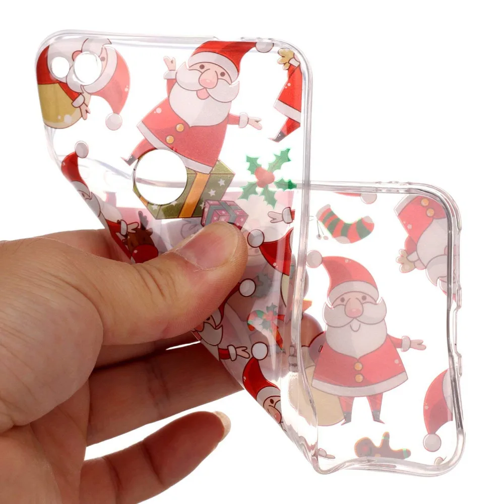 Christmas Festive Santa Reindeer Printed Soft TPU Case sFor Huawei P Smart Y5 2017 Y6 2018 Mate 20 Lite Honor 10 8X Clear Cover  (4)