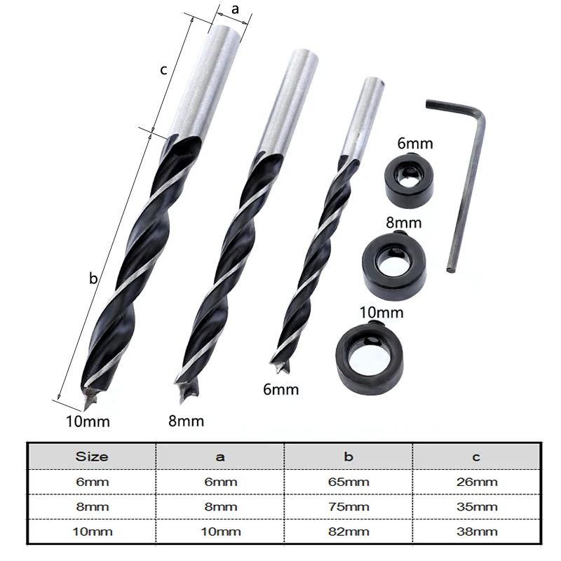 Pocket Hole Jig Mini Aluminum Wood Jig Drill Bit 6 8 10mm DIY Carpentry Projects Drill Guide Woodworking Tool Set