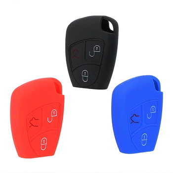 

3 Buttons Key Protect Bag Key Case for Car For Mercedes Benz A Class W169 B C E S R CLK Silicone Auto Accessories