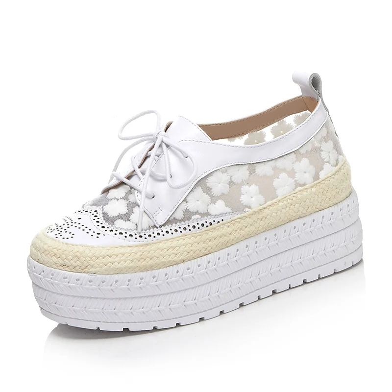 Chaussures Lacets Imprimer blanc En Doux Vulcanisé Streetwear Med Broder Rond Lenkisen De Femmes L81 Causal rose Cuir Solide Bout Noir Talons Vache YgyIf7mvb6
