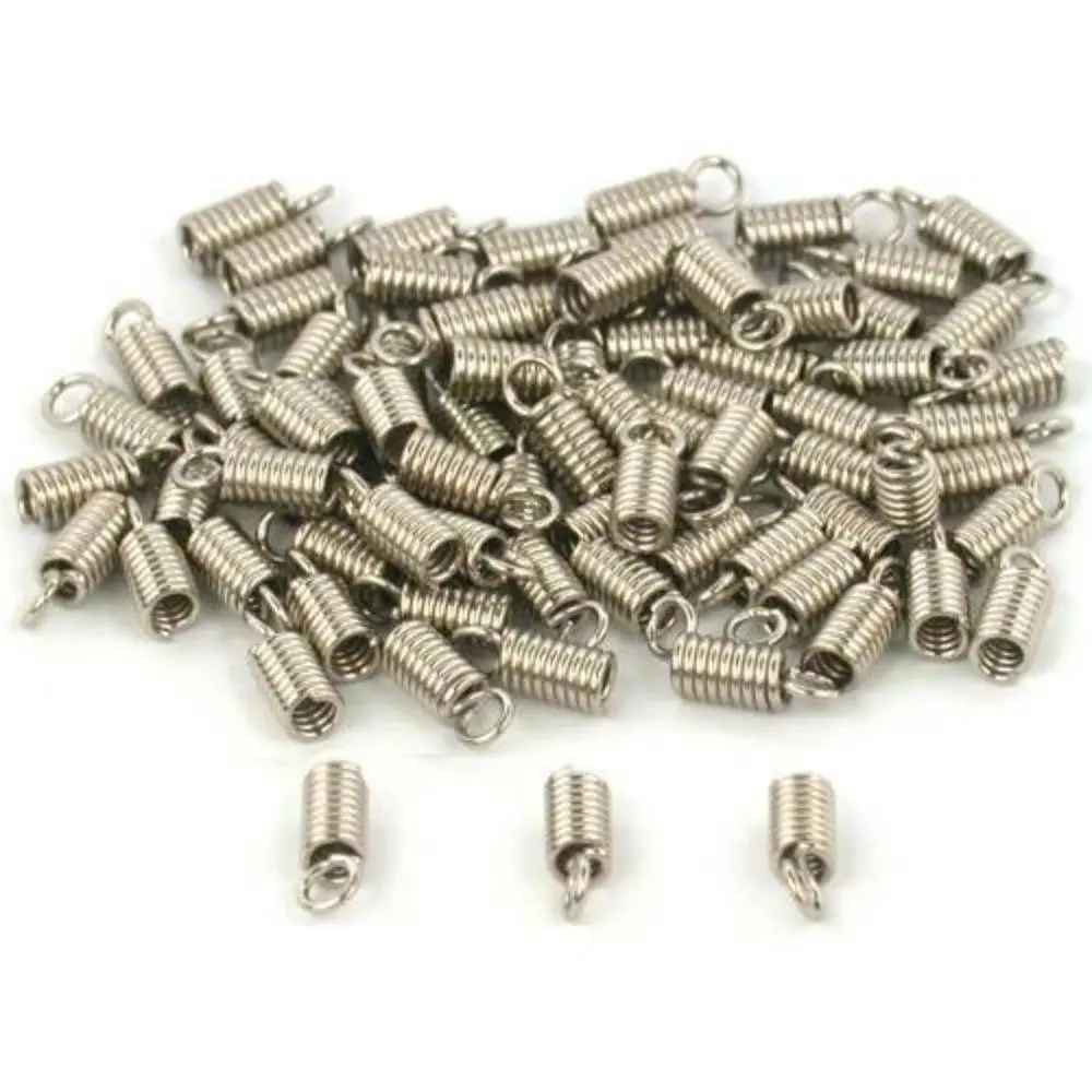 200pcs Stainless Steel Leather Cord Ends Caps Necklace Clasp Jewelry