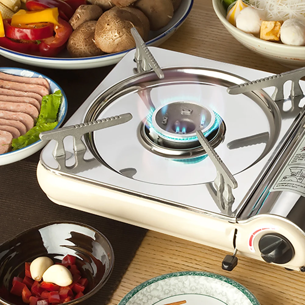 Fogão a Gás em Casa de Aço Inoxidável ao ar Forno a Gás Ultra-fino Portátil Livre Piquenique Acampamento Butano 10 High Quality Esporte e Lazer