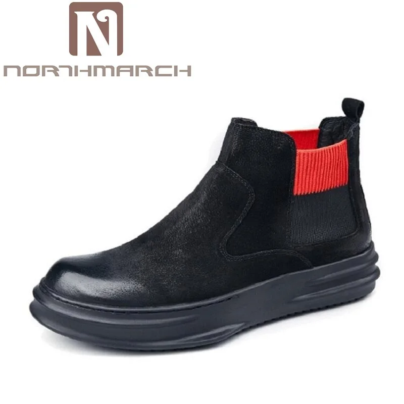 

NORTHMARCH New Winter Men Boots High Quality Genuine Leather Men Ankle Shoes Men British Style Motorcycle Boots Botines Hombre
