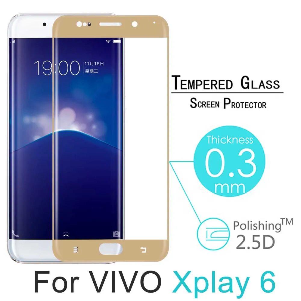 Закаленное стекло для Vivo Xplay 6 оригинальное 9H 3D полное покрытие точная