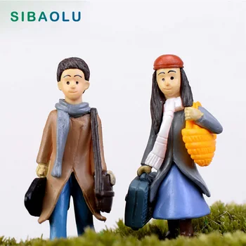 

2pcs Miniature Lover figurine Fairy Garden Decoration wedding cartoon character statue people Car Cake ornaments DIY Craft Gift