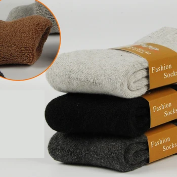

Winter new men in tube thickening rabbit wool socks Thick solid warm men and socks Casual socks 2 pairs