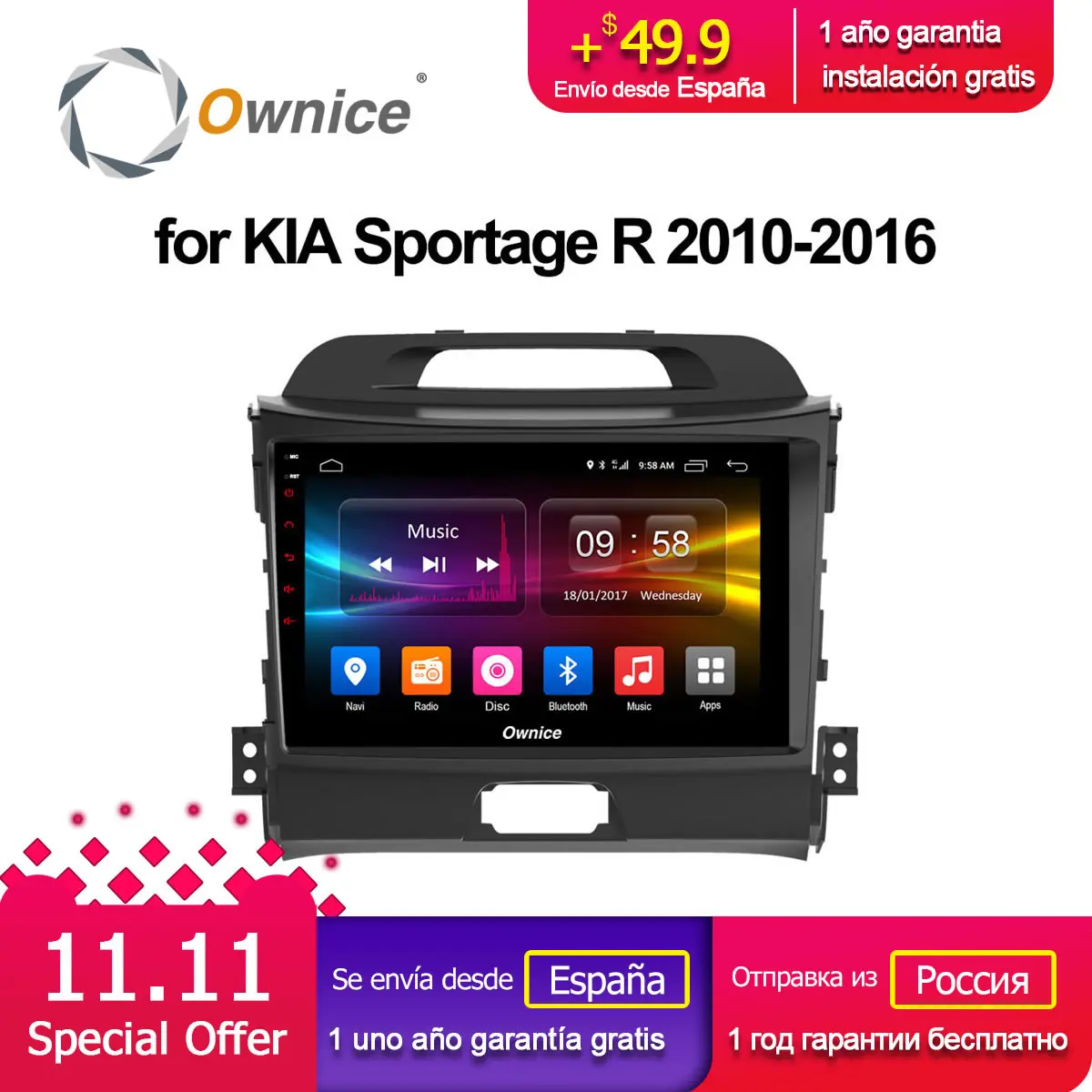 

Ownice C500+ G10 Android 8.1 car radio gps navi player dvd for kia Sportage 2010 2011 2012 2013 2014 2015 8 core 2GB RAM