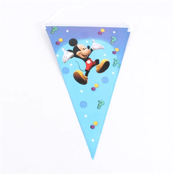 1 PACK Cartoon Mickey mouse Paper Banners Flags children happy Birthday Party Decoration Baby shower - Цвет: Mickey