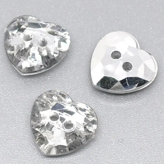 

100Pcs Mixed Heart Acrylic Sewing Buttons For Cloth Flatback Cabochon Scrapbooking Crafts Knopf Bouton Decor Diy Accessories