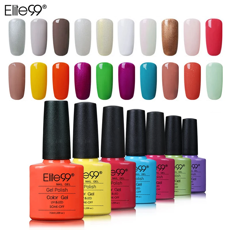 Elite99 7,3 мл Гель-лак для ногтей чистый цвет дизайн ногтей маникюр замачиваемый Эмаль Гель-лак УФ-гель для ногтей лак