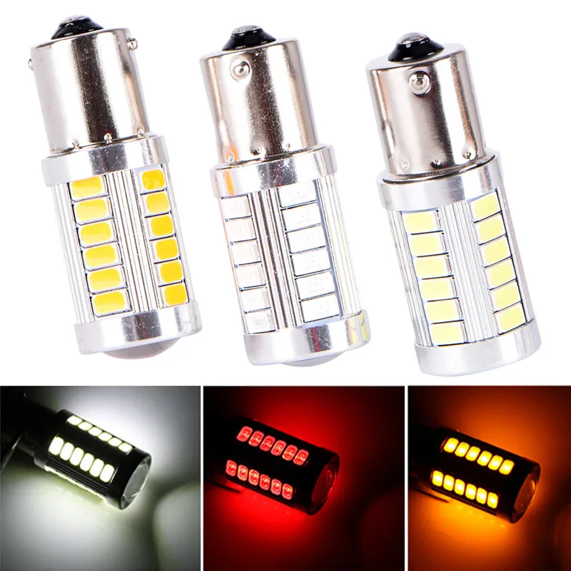 

1pc 1156 BA15S P21W 33 led 5630 5730 smd red white yellow Car Tail Bulb Brake Lights auto Reverse Lamp Daytime Running Light