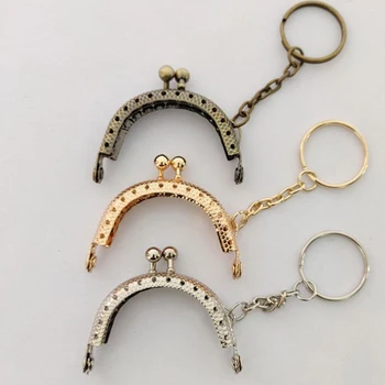 

Metal Purse Frame Handle Clutch Bag Accessories DIY Kiss Clasp Lock Bronze C-shaped HandBag Hardware