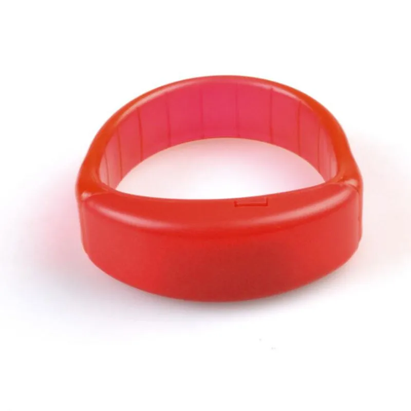 Взрослый пластиковый светодиодный светящийся браслет с голосовым управлением, светящийся браслет, светящийся браслет для ночного клуба, дискотека, светящиеся вечерние игрушки - Цвет: Красный