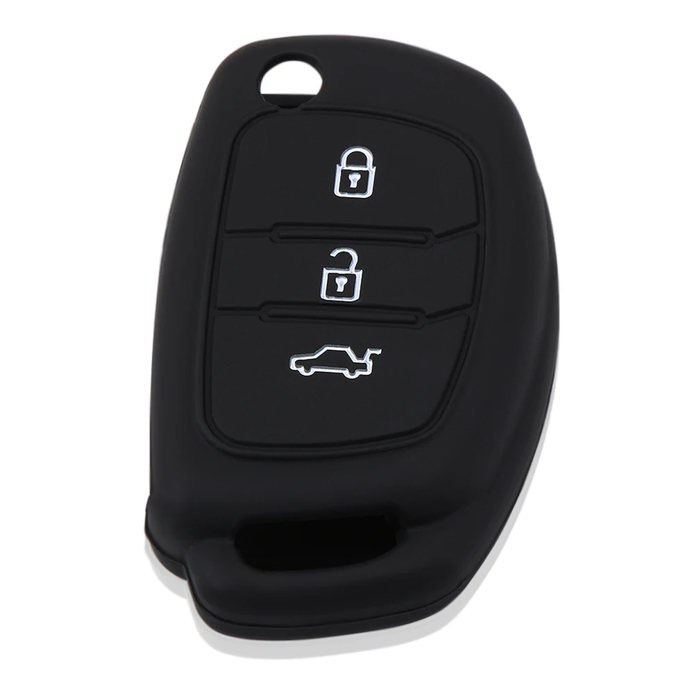 

3 Button Silicone Car Remote Flip Key Fob Shell Cover Case For Hyundai Creta I10 I20 Tucson Elantra Santa Fe 2016 2017 2018
