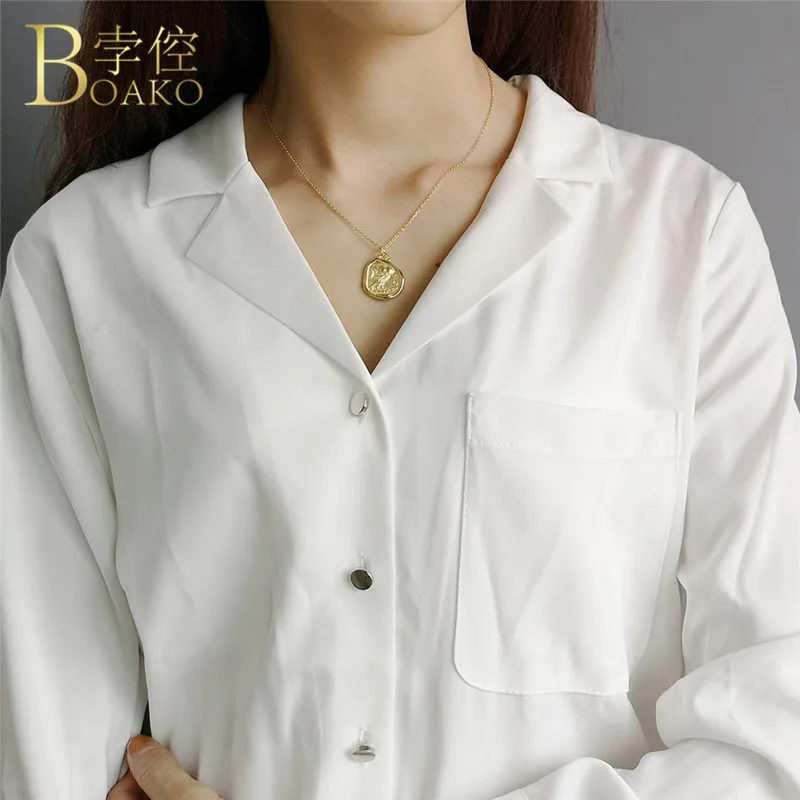 

100% 925 Sterling Silver Woman Necklace Owl Gold Long Chain Owl Pendants Necklace For Women Ladies 2019 New Fine Jewelry Gift R5