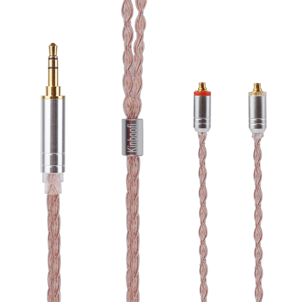Kinboofi 8 Core с серебряным покрытием Медь кабель 2,5/3,5/4,4 мм балансный кабель с MMCX/2pin разъем для AS10 ZS10 LZ A5 HQ12 QT2