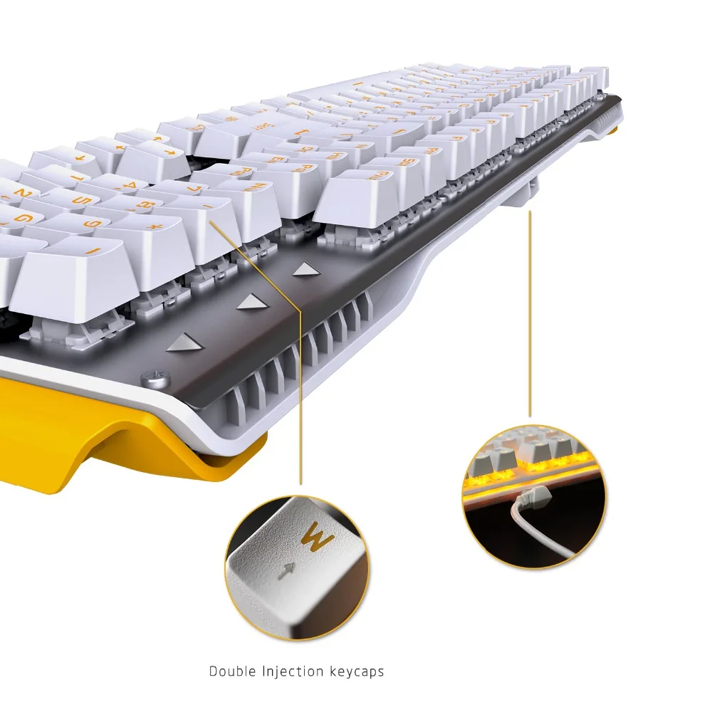  James Donkey 619 Gaming Keyboard 104keys Gateron Switches USB Wired Yellow Backlight Mechanical Key