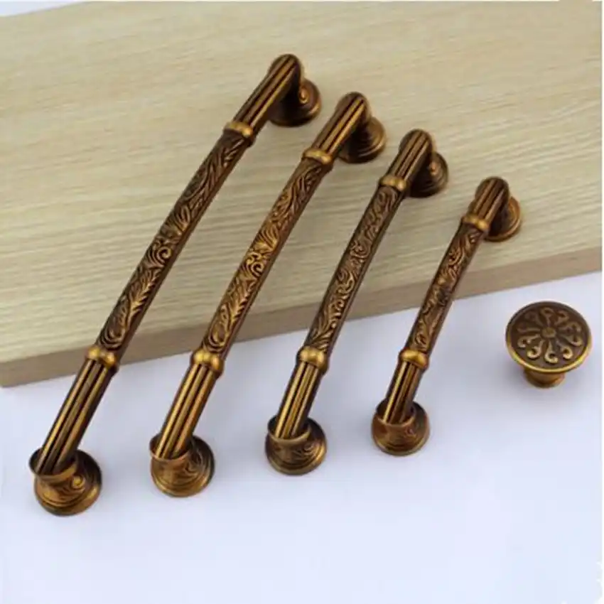 European Retro Fashion Furniture Handles Bronze Kitchen Cabinet