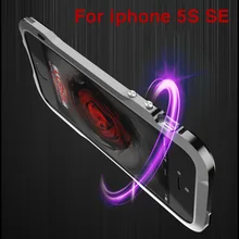 For iPhone 5s se Luphie brand Metal phone Bumper Case for iPhone 5 SE Aluminum Bumper Frame and Leather Back Cover