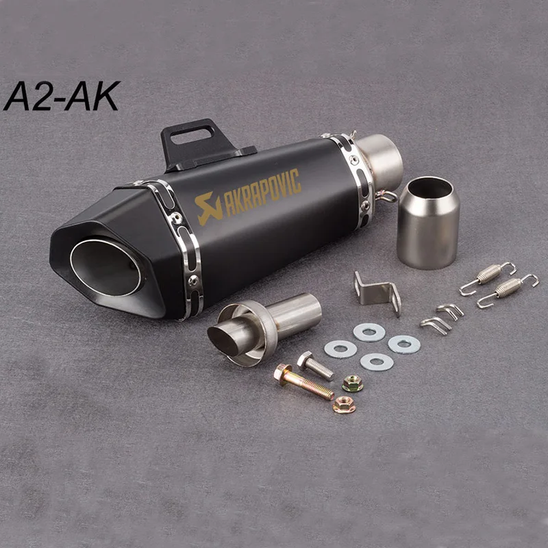 

51mm Motorcycle exhaust pipe muffler Akrapovic small hexagon exhaust with DB killer for Z900 MT09 KTM390 CBR R6 FZ8 R25