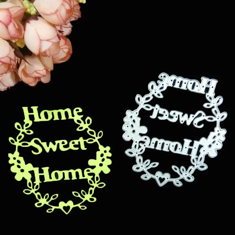 

9.5*8.5cm Home Sweet Home metal cutting dies scrapbooking dies metal craft dies cut new 2018 For DIY Decorations