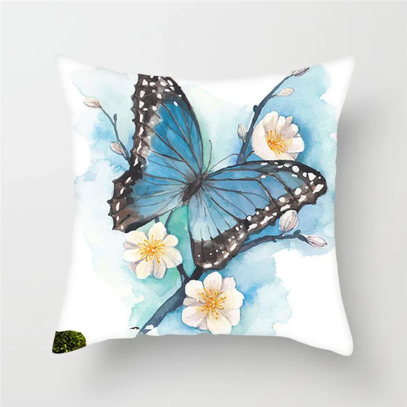 Fuwatacchi Multi Color Butterfly Cushion Cover Cute Soft Throw Pillow Cover Decorative Sofa Pillow Case Pillowcase - Цвет: PC04907